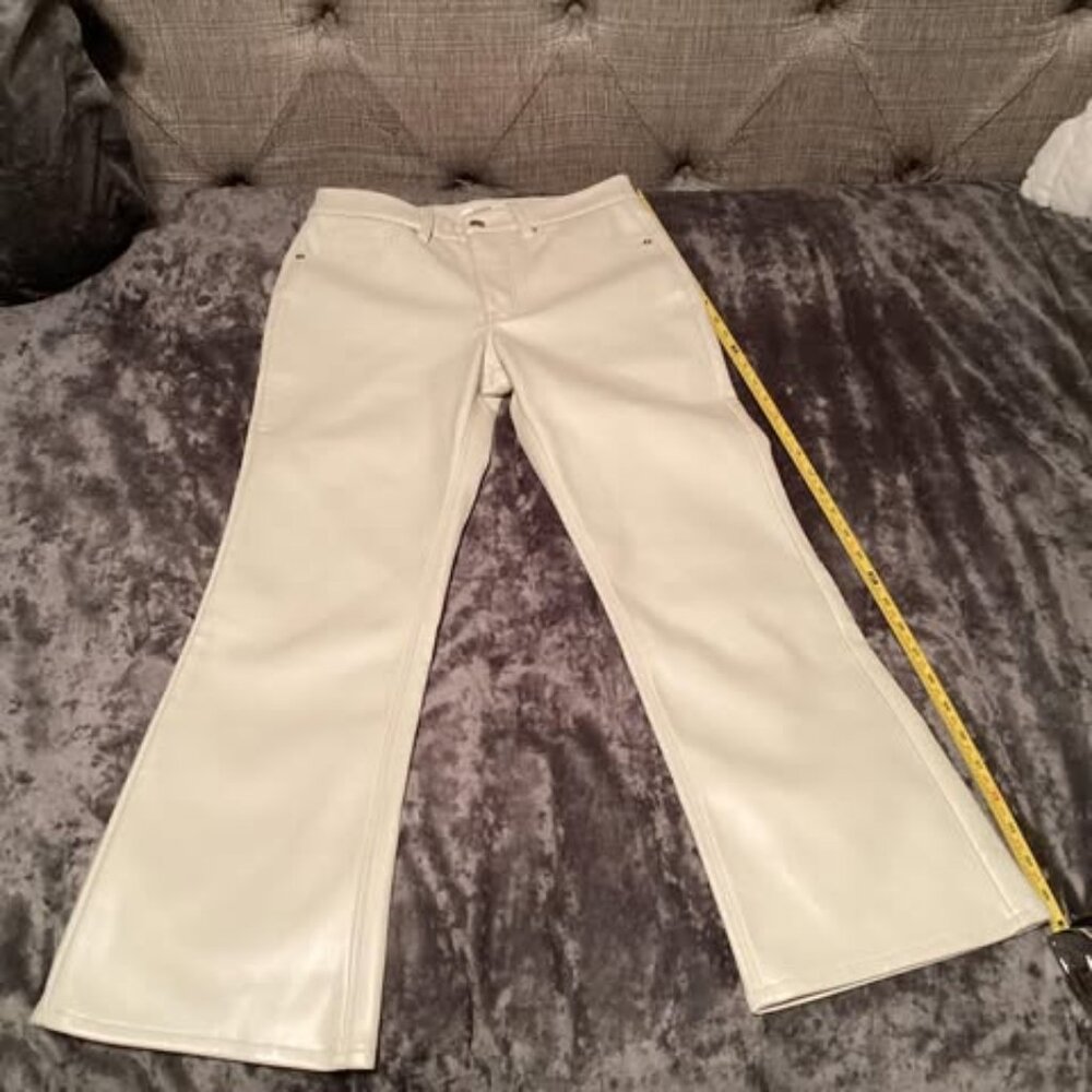 Good American  Good Curve Coated Pant Faux Leather Bone Color/White Size 6/28